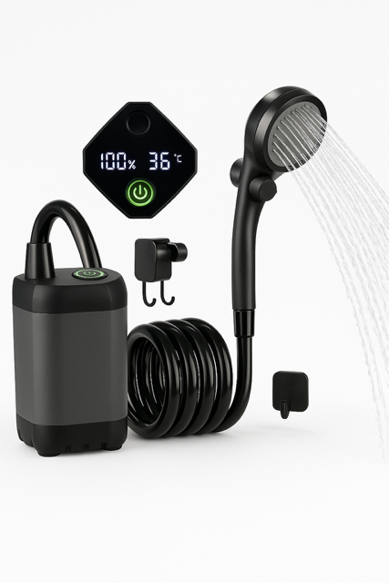 USB Rechargeable Portable Camping Shower with LED Display