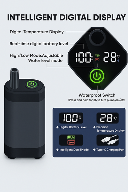 USB Rechargeable Portable Camping Shower with LED Display